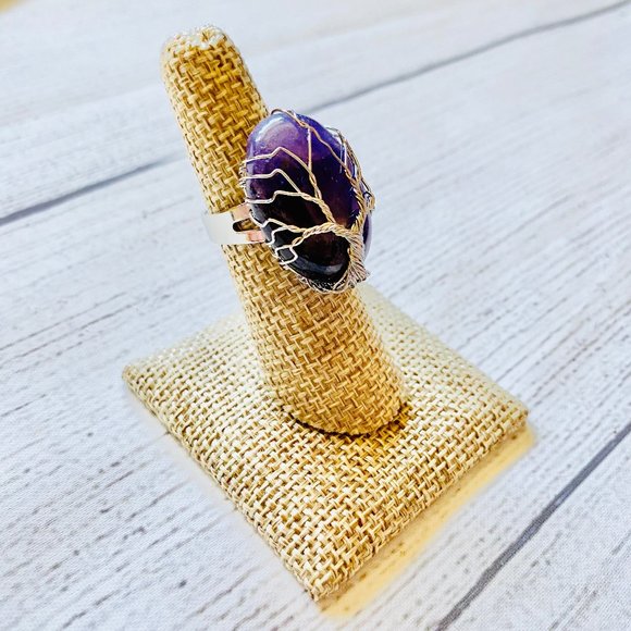 Amethyst “Tree of Life” Ring - Picture 1 of 5